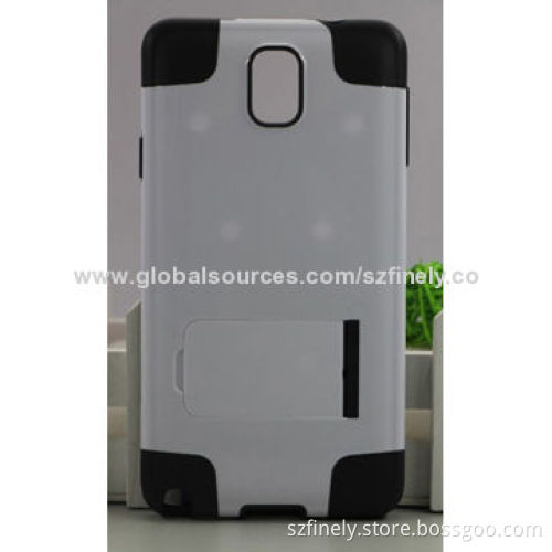 PC + TPU Case for Samsung Note 3, Double Injection with Stand, Multiple Colors Matched